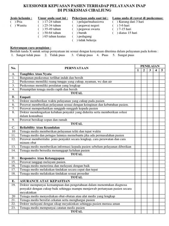 Detail Contoh Kuesioner Penelitian Kesehatan Nomer 9