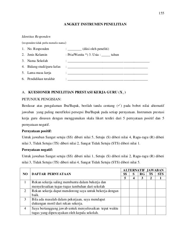 Detail Contoh Kuesioner Sederhana Nomer 10