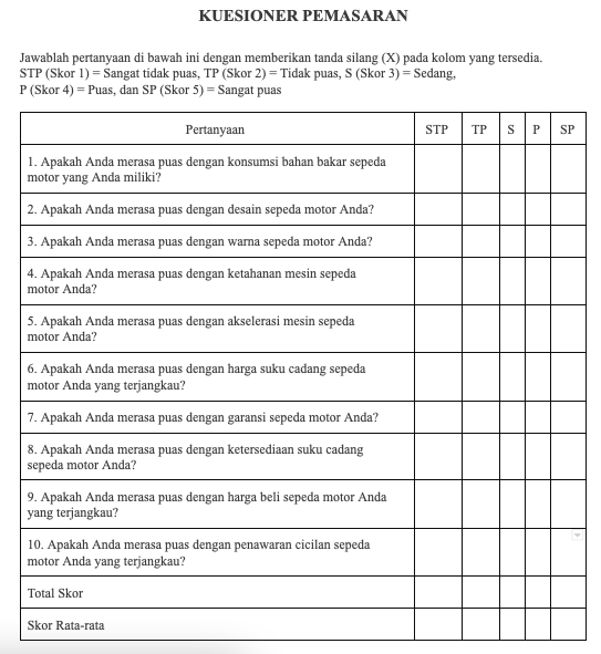 Detail Contoh Kuesioner Skripsi Nomer 4