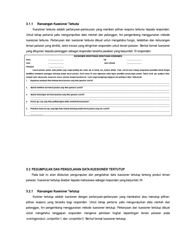 Detail Contoh Kuesioner Terbuka Nomer 27