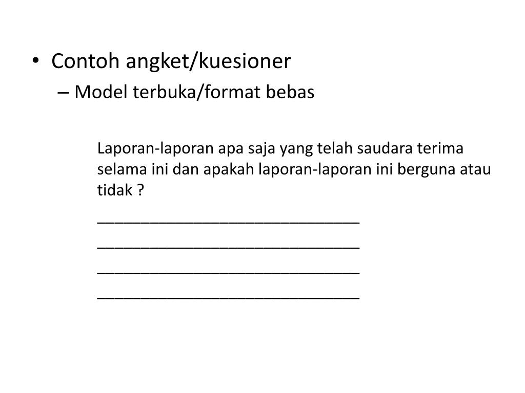 Detail Contoh Kuesioner Terbuka Nomer 46