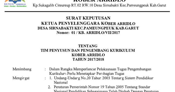 Detail Contoh Kurikulum Paud Nomer 12