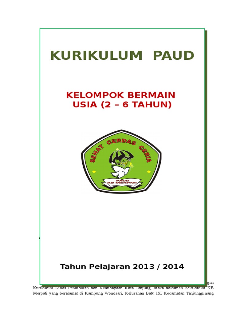 Detail Contoh Kurikulum Paud Nomer 13