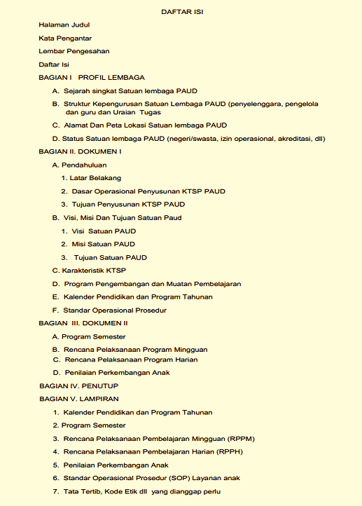 Detail Contoh Kurikulum Paud Nomer 8