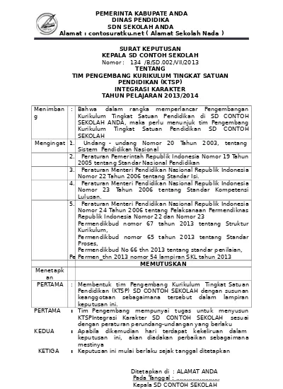 Detail Contoh Kurikulum Sd Nomer 44