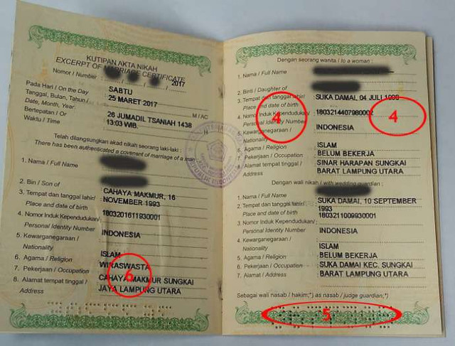 Detail Contoh Kutipan Akta Nikah Nomer 5