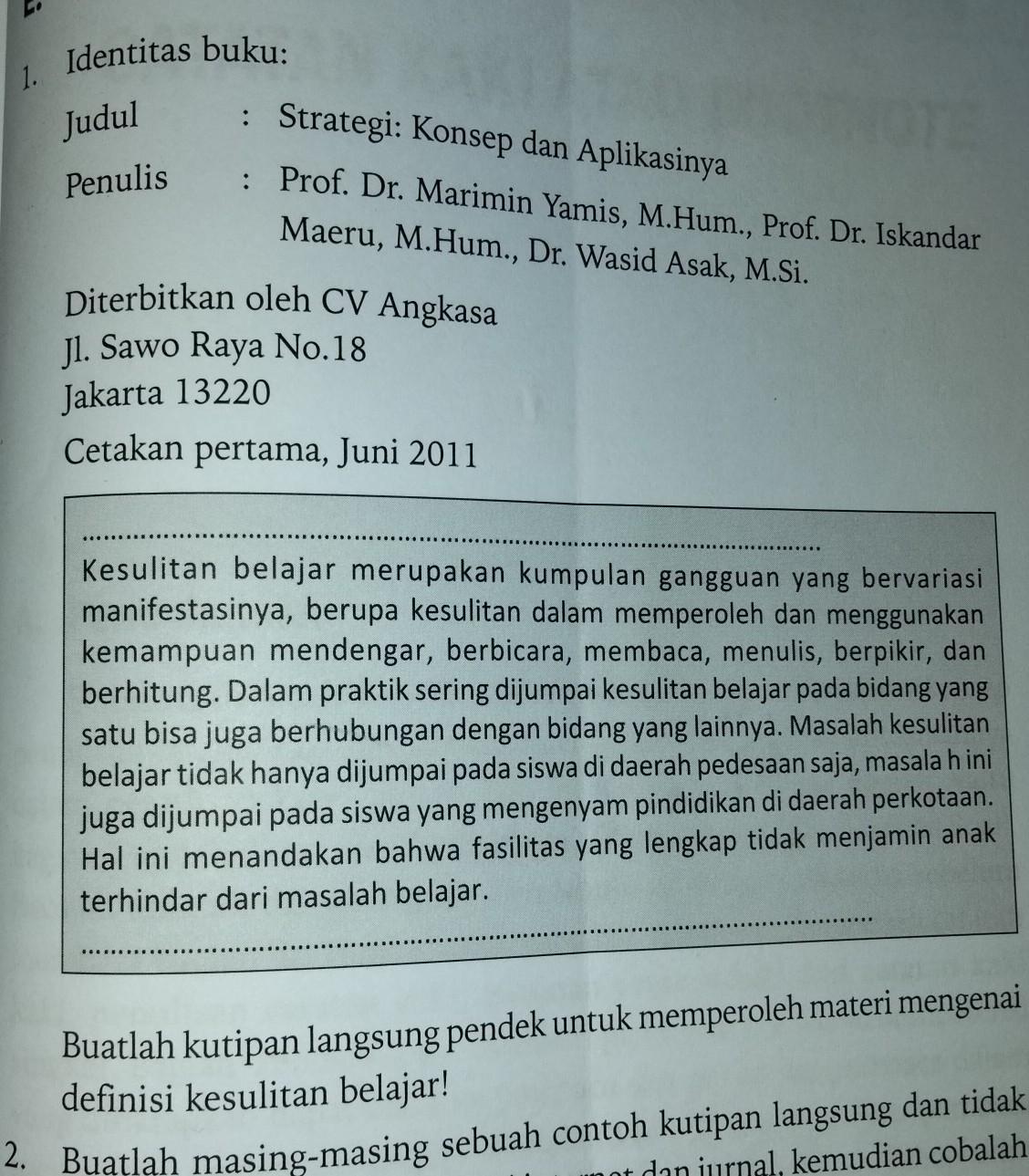 Detail Contoh Kutipan Tidak Langsung Pendek Nomer 48