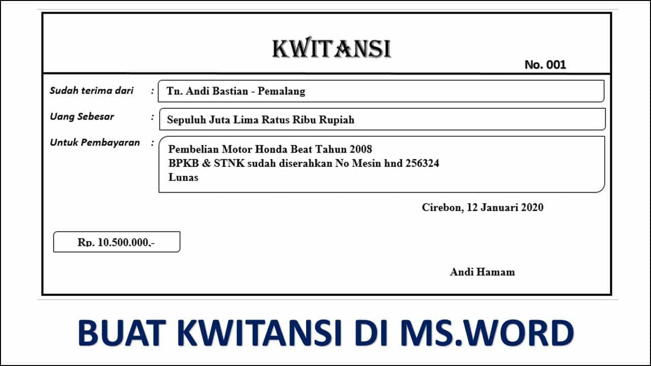 Detail Contoh Kwitansi Atau Kuitansi Nomer 15