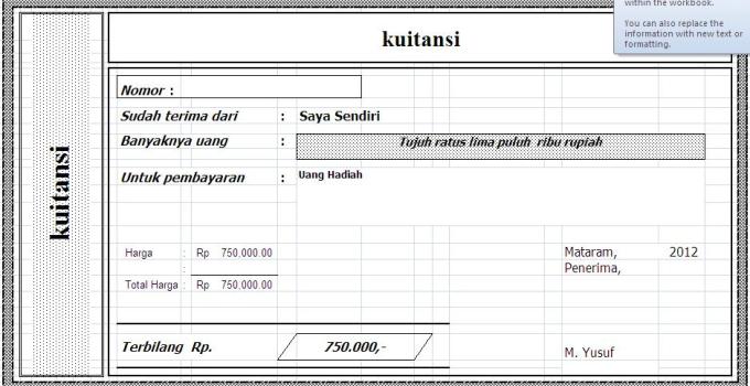 Detail Contoh Kwitansi Atau Kuitansi Nomer 26