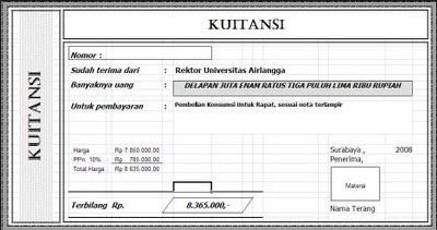 Detail Contoh Kwitansi Atau Kuitansi Nomer 6