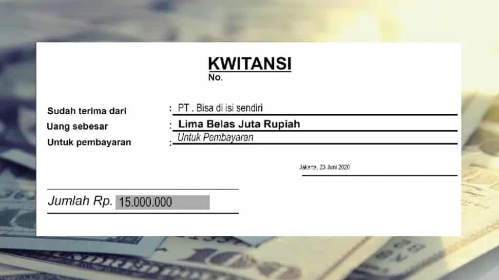 Detail Contoh Kwitansi Atau Kuitansi Nomer 46