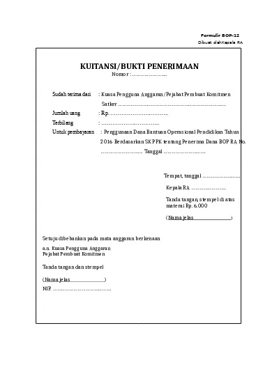 Detail Contoh Kwitansi Atau Kuitansi Nomer 53