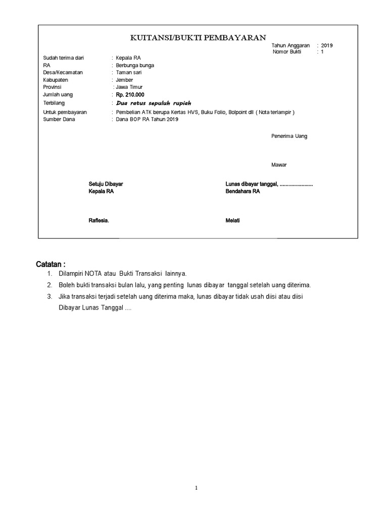 Detail Contoh Kwitansi Bos 2020 Nomer 43
