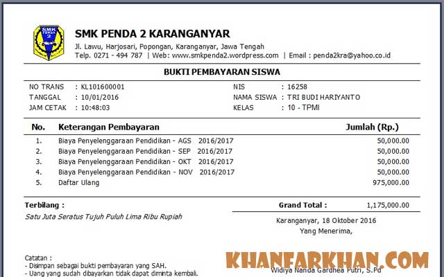 Detail Contoh Kwitansi Pembayaran Kegiatan Nomer 41