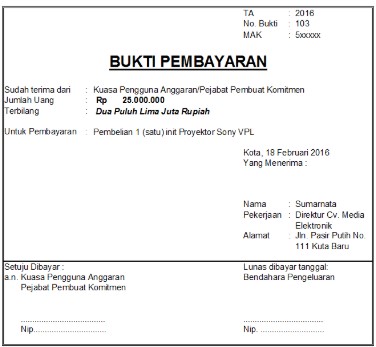 Detail Contoh Kwitansi Pembayaran Kegiatan Nomer 50