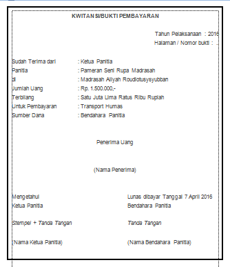 Detail Contoh Kwitansi Pembayaran Kegiatan Nomer 51