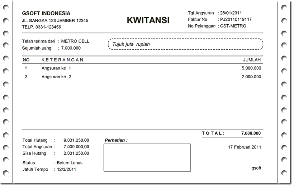 Detail Contoh Kwitansi Pembelian Nomer 12