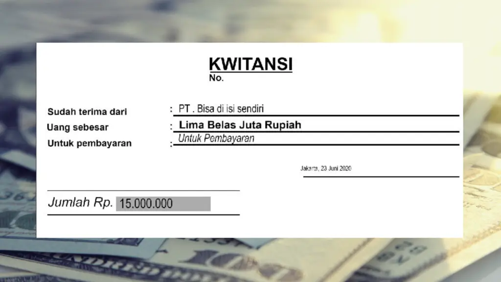 Detail Contoh Kwitansi Perusahaan Nomer 25