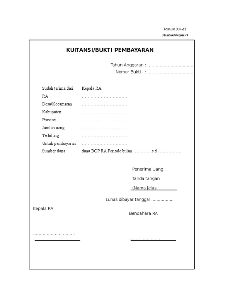 Detail Contoh Kwitansi Perusahaan Nomer 26