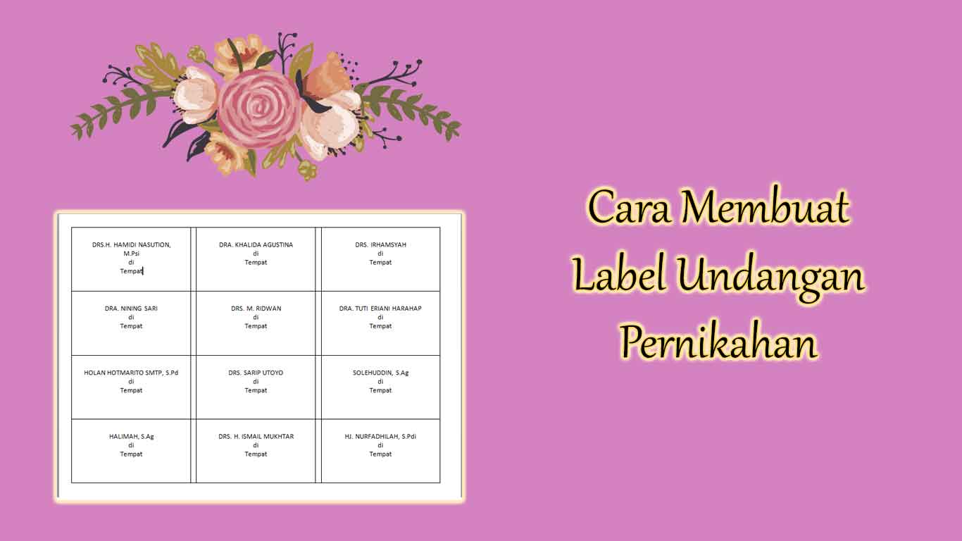 Detail Contoh Label Undangan Pernikahan Nomer 40