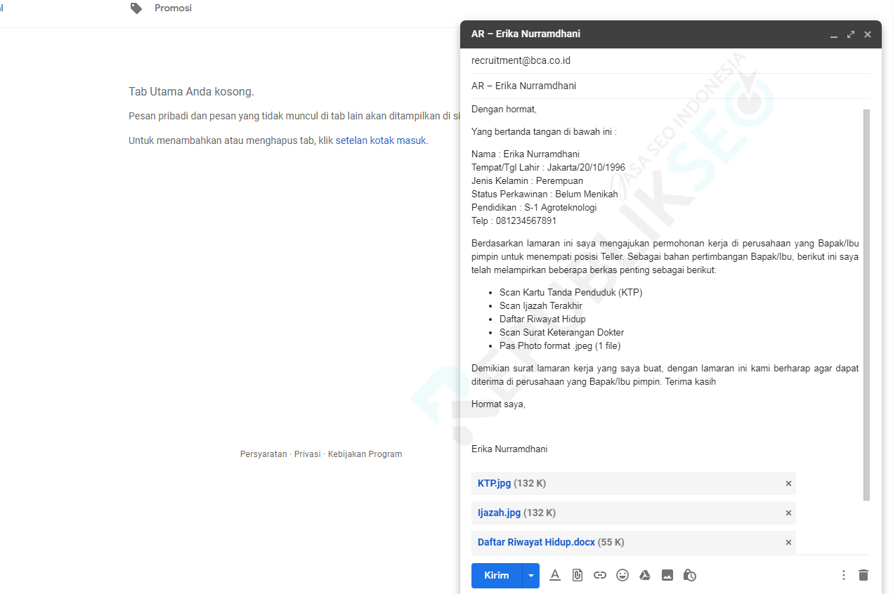 Detail Contoh Lamaran Melalui Email Nomer 20