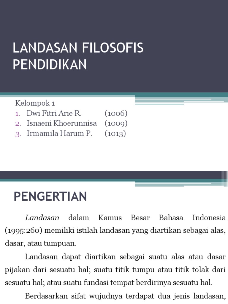 Detail Contoh Landasan Filosofis Pendidikan Nomer 6