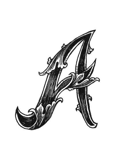 Detail Leaf Script Alphabet Nomer 2