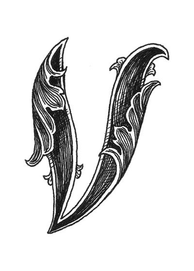 Detail Leaf Script Alphabet Nomer 4
