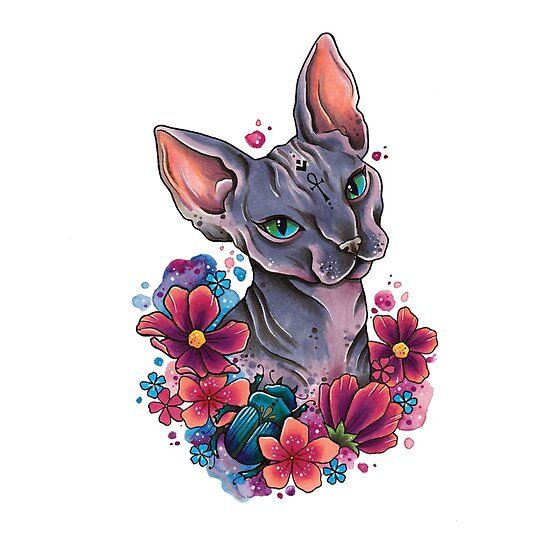 Detail Sphynx Katze Tattoo Nomer 4