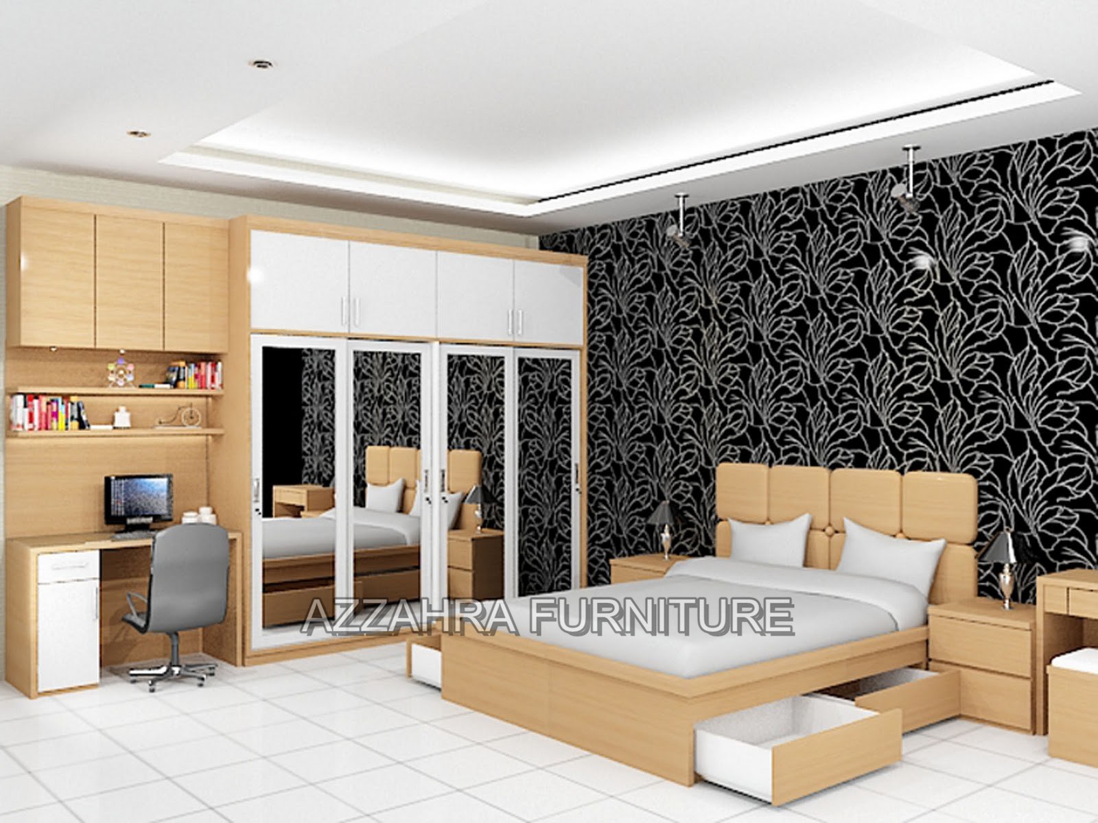 Detail Gambar Kamar Set Minimalis Hpl Nomer 4