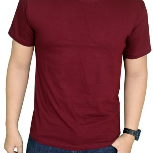 Detail Gambar Kaos Polos Merah Maroon Depan Belakang Nomer 53