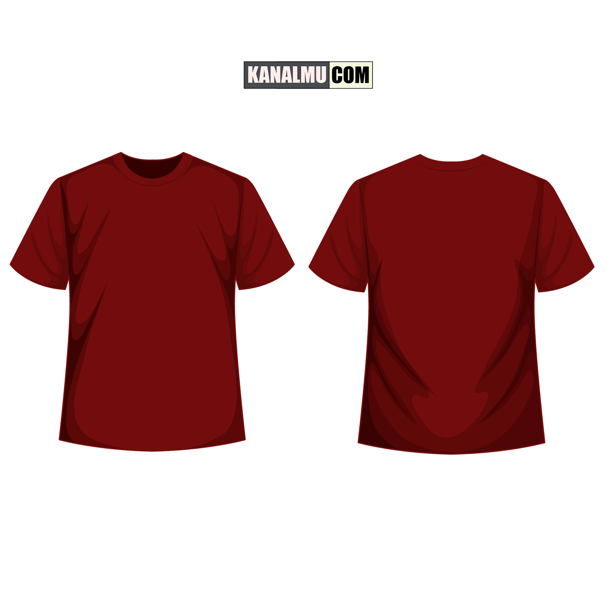Detail Gambar Kaos Polos Merah Maroon Depan Belakang Nomer 8
