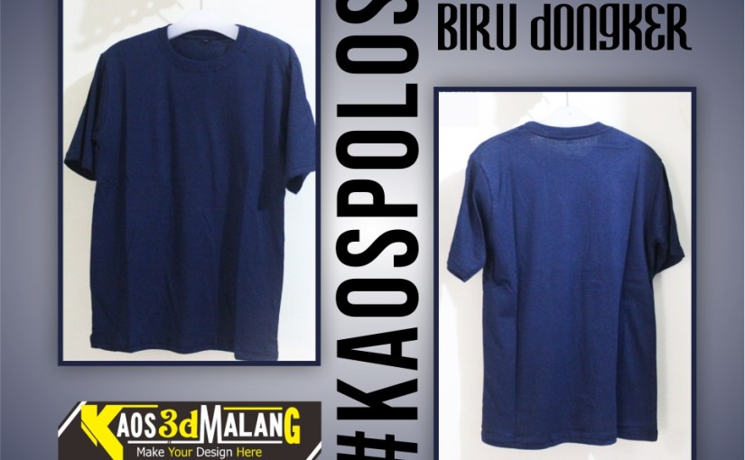 Detail Gambar Kaos Polos Warna Biru Dongker Depan Belakang Nomer 14