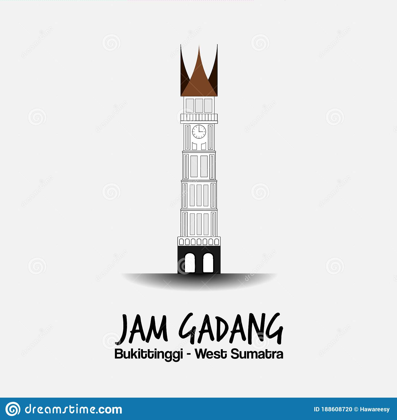 Detail Gambar Karikatur Jam Gadang Nomer 4