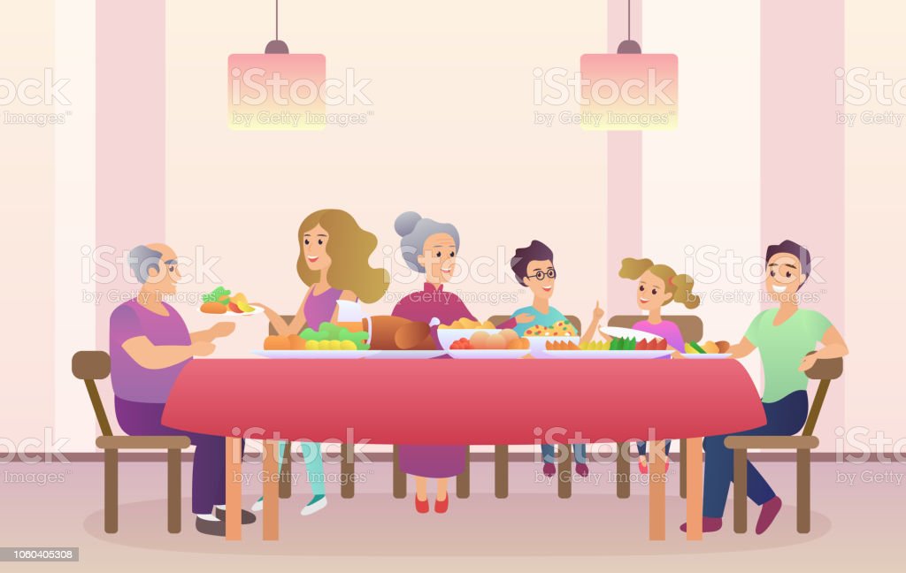 Detail Gambar Karikatur Makan Malam Bersama Keluarga Nomer 45