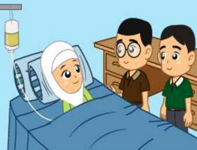Detail Gambar Karikatur Menjenguk Teman Yang Sakit Nomer 6