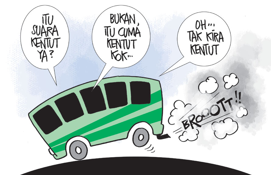 Detail Gambar Karikatur Naik Bus Nomer 53