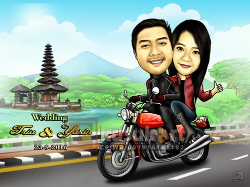 Detail Gambar Karikatur Naik Sepeda Motor Nomer 13