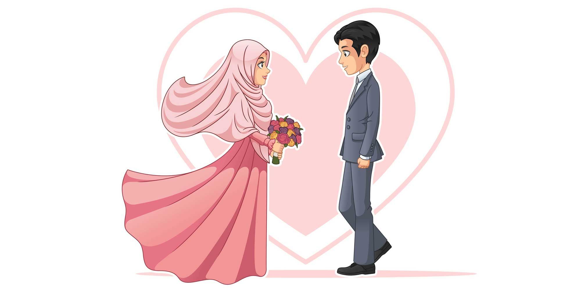Detail Gambar Karikatur Pernikahan Islami Nomer 3