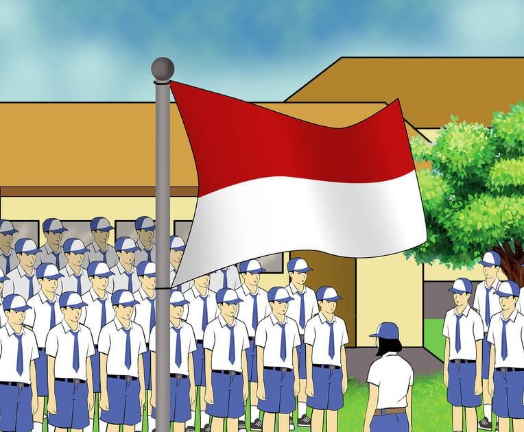 Detail Gambar Karikatur Upacara Bendera Nomer 3