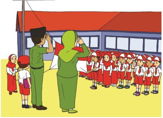 Detail Gambar Karikatur Upacara Bendera Nomer 27