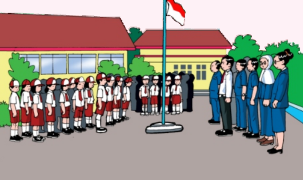 Detail Gambar Karikatur Upacara Bendera Nomer 6