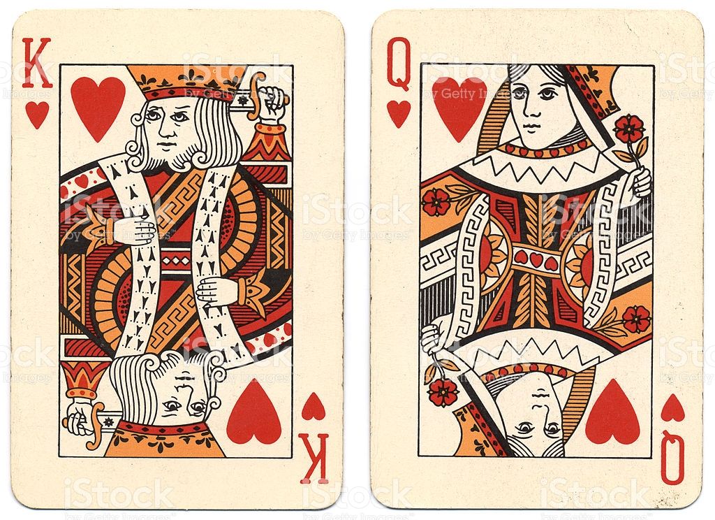 Короли дамы пики. Червовый Король и Червовая дама. Король крести Червовая дама. Дама черви Король черви. Старинные игральные карты.