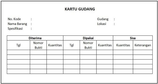 Detail Gambar Kartu Gudang Nomer 10