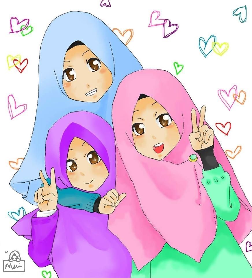 Detail Gambar Kartun 3 Sahabat Berhijab Nomer 13