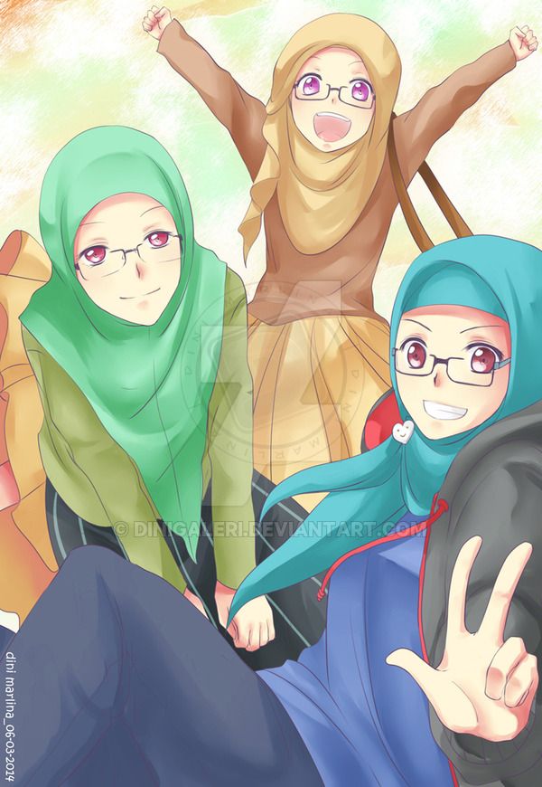 Detail Gambar Kartun 3 Sahabat Berhijab Nomer 18