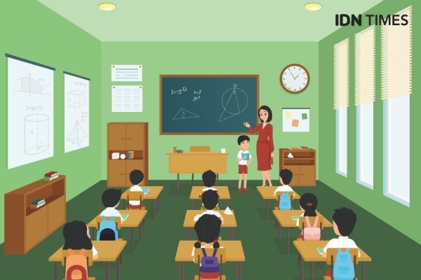 Detail Gambar Kartun Anak Belajar Di Kelas Nomer 11