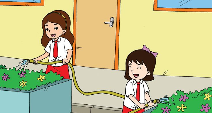 Detail Gambar Kartun Anak Bermain Di Halaman Sekolah Nomer 42