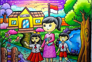 Detail Gambar Kartun Anak Bermain Di Halaman Sekolah Nomer 55