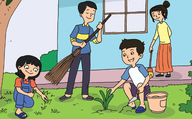 Detail Gambar Kartun Anak Membersihkan Rumah Nomer 8